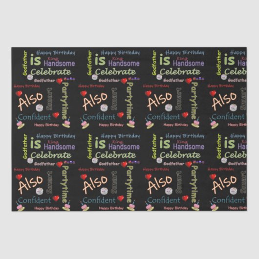 Papier Mousseline Joyeux anniversaire Tissu Papier Dieu Père (Recto)