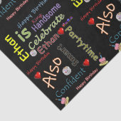 Papier Mousseline Joyeux Anniversaire Tissu Papier Ethan (Détail)