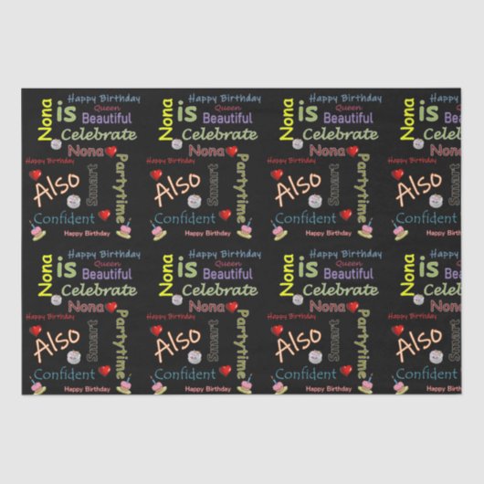 Papier Mousseline Joyeux Anniversaire Tissu Papier Nona (Recto)