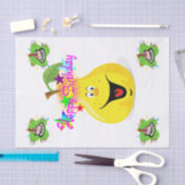 Papier Mousseline Joyeux Anniversaire Tissu Papier Pear Cupcake (Artisanat)