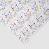 Papier Mousseline Joyeux Anniversaire Tissu Papier Rabbit (Détail)