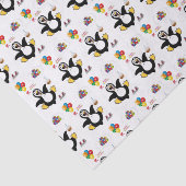 Papier Mousseline Joyeux Anniversaire Tissu Pingouin (Détail)