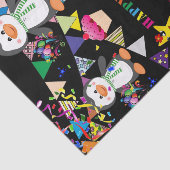 Papier Mousseline Joyeux Anniversaire Tissu Pingouin (Détail)