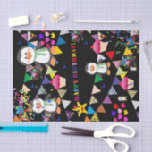 Papier Mousseline Joyeux Anniversaire Tissu Pingouin (Artisanat)