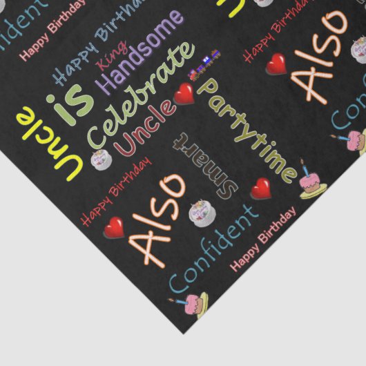 Papier Mousseline Joyeux Anniversaire Tissu Tissu Oncle