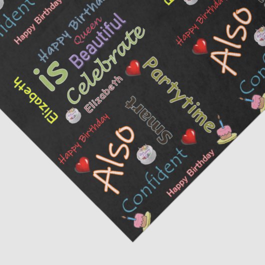 Papier Mousseline Joyeux Anniversaire Tissue Paper Elizabeth