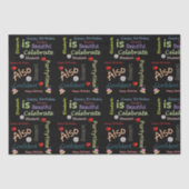 Papier Mousseline Joyeux Anniversaire Tissue Paper Elizabeth (Recto)