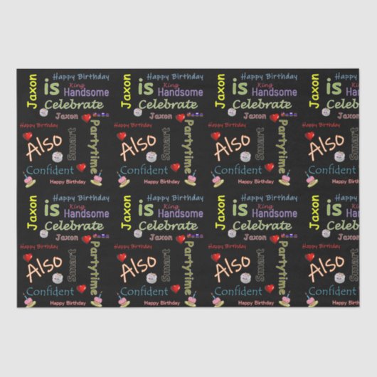 Papier Mousseline Joyeux Anniversaire Tissue Paper Jaxon (Recto)