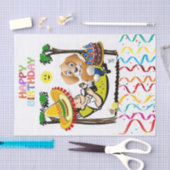 Papier Mousseline Joyeux anniversaire Tissue Paper Man Chien (Artisanat)