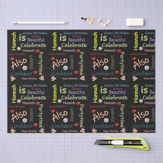 Papier Mousseline Joyeux Anniversaire Tissue Papier Hannah (Artisanat)