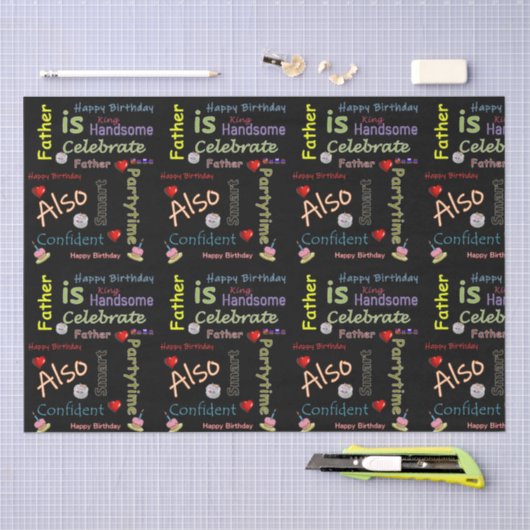 Papier Mousseline Joyeux Anniversaire Tissue Papier Père (Artisanat)