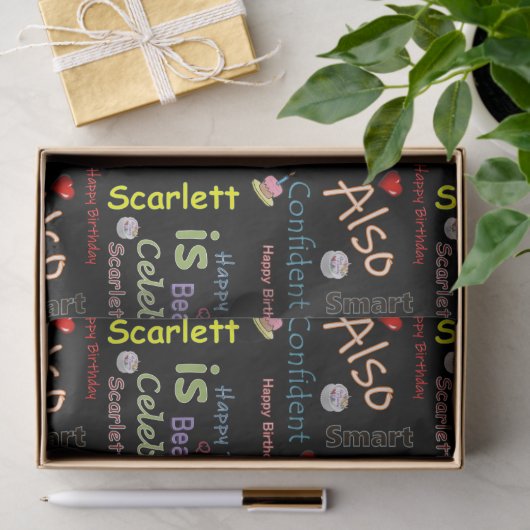 Papier Mousseline Joyeux Anniversaire Tissue Papier Scarlett (Cadeau)
