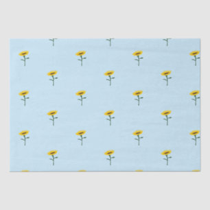 Papier Mousseline Joyeux Bleu et Jaune Twin Sunflowers