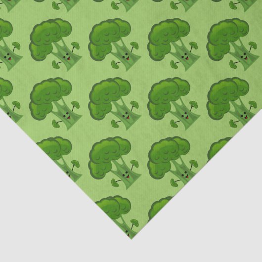 Papier Mousseline Joyeux Brocoli vert (Détail)