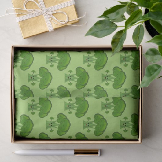 Papier Mousseline Joyeux Brocoli vert (Cadeau)