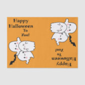 Papier Mousseline Joyeux cadeau Halloween mignonne Ghost Bat Orange (Recto)