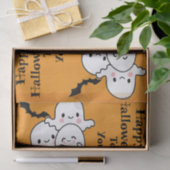 Papier Mousseline Joyeux cadeau Halloween mignonne Ghost Bat Orange (Cadeau)