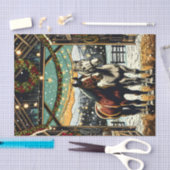 Papier Mousseline Joyeux Chevaux de Cartoon de Noël (Artisanat)