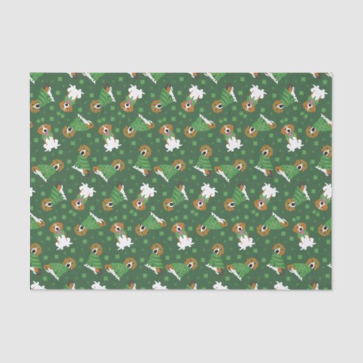 Papier Mousseline Joyeux chien Beagle Jour de la Saint Patrick (Recto)