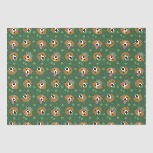 Papier Mousseline Joyeux chien Beagle Jour de la Saint Patrick (Recto)