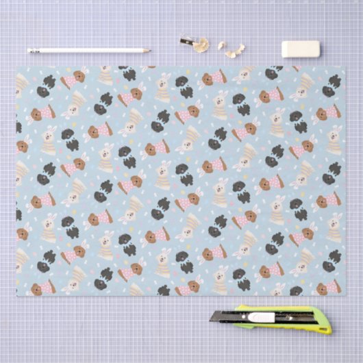 Papier Mousseline Joyeux Chiens de Pâques (Artisanat)