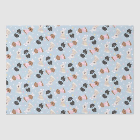 Papier Mousseline Joyeux Chiens de Pâques (Recto)