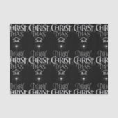 Papier Mousseline Joyeux CHRISTmas Christian Religieux Noir Chalk (Recto)