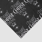 Papier Mousseline Joyeux CHRISTmas Christian Religieux Noir Chalk (Détail)