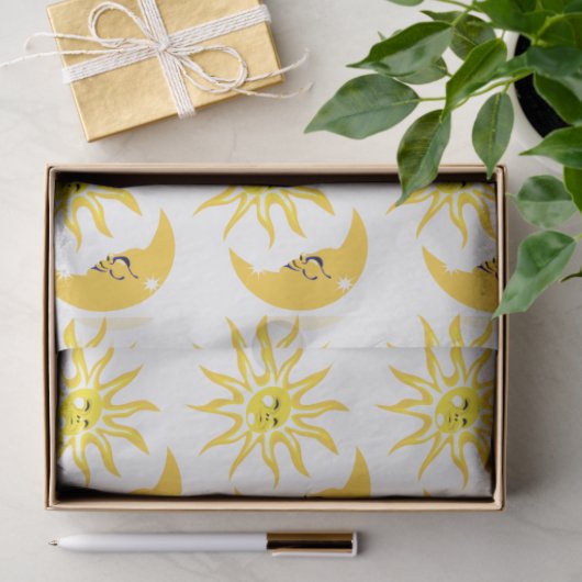 Papier Mousseline Joyeux dénouement soleil et lune (Cadeau)