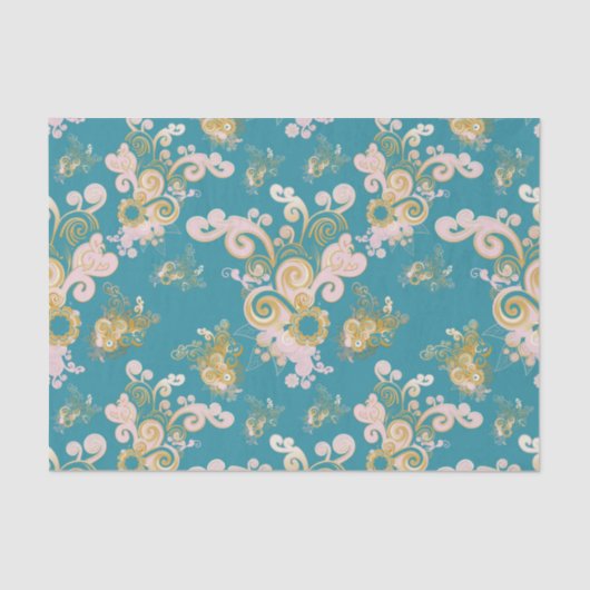 Papier Mousseline Joyeux dessin de pétales de fleurs abstraites (Recto)