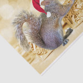 Papier Mousseline Joyeux écureuil de Noël à Santa Hat & Cadeaux (Détail)