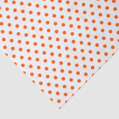 Papier Mousseline Joyeux et brillants Pois orange sur blanc (Détail)
