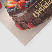 Papier Mousseline Joyeux gâteau au chocolat d'anniversaire (Détail)