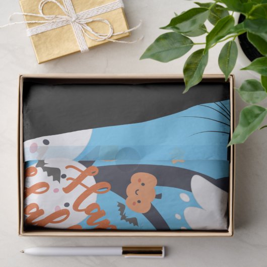 Papier Mousseline Joyeux Halloween (Cadeau)