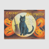 Papier Mousseline Joyeux Halloween chat de Falln (Recto)