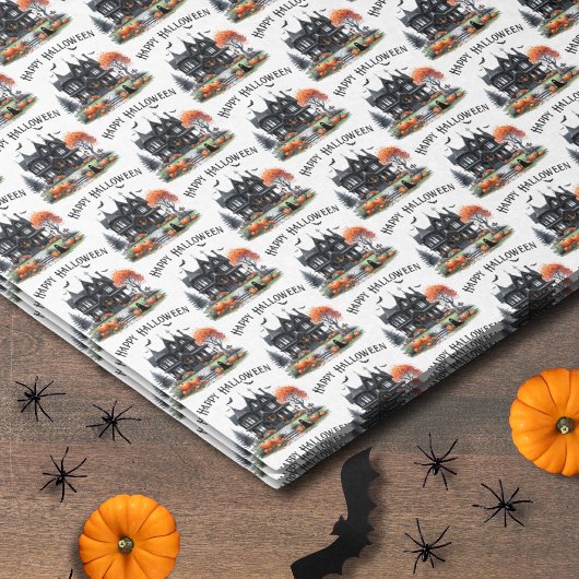 Papier Mousseline Joyeux Halloween effrayant