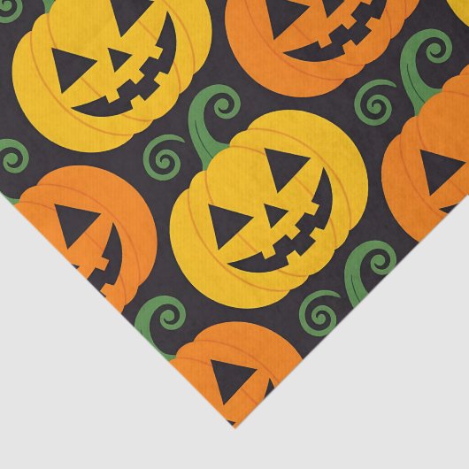 Papier Mousseline Joyeux Halloween Jack-O'-Lanterns & Vins À Vigne (Détail)