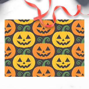 Papier Mousseline Joyeux Halloween Jack-O'-Lanterns & Vins À Vigne