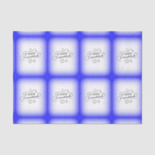 Papier Mousseline Joyeux Hanoukka 2 tons bleu blanc Arrière - plan