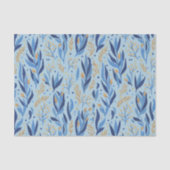 Papier Mousseline Joyeux Hanoukka bleu clair floral (Recto)