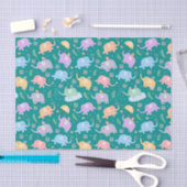 Papier Mousseline Joyeux Jardin des éléphants avec Parapluies Fleurs (Artisanat)
