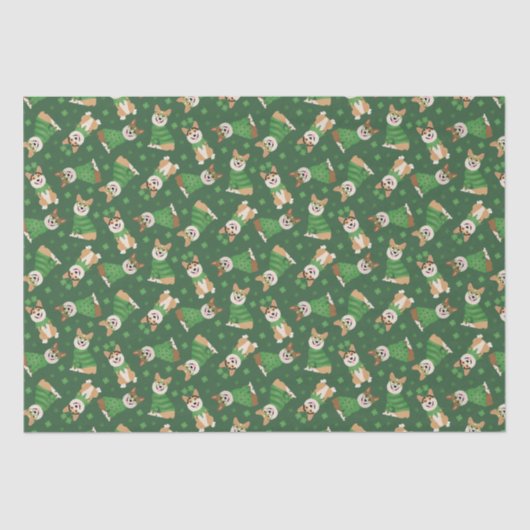 Papier Mousseline Joyeux Jour de la Saint Patrick Pembroke Welsh Cor (Recto)