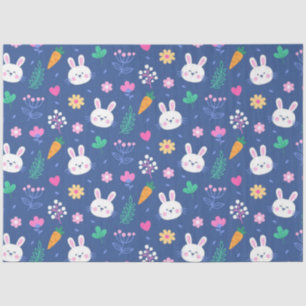 Papier Mousseline Joyeux lapin d'amour blanc de Pâques