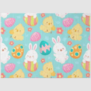 Papier Mousseline Joyeux Lapin De Pâques Et Poulet