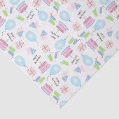 Papier Mousseline Joyeux Motif d'anniversaire en papier Tissu rose/b (Détail)