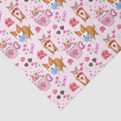 Papier Mousseline Joyeux Motif de la Saint Valentin de Corgi (Détail)