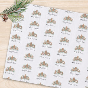 Papier Mousseline Joyeux Noël au pain d'épice