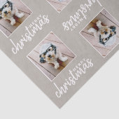 Papier Mousseline Joyeux Noël avec un Carré Photo taupe (Détail)