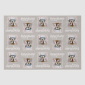 Papier Mousseline Joyeux Noël avec un Carré Photo taupe (Recto)