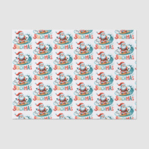 Papier Mousseline Joyeux Noël Beachmas En Juillet Design Rétro